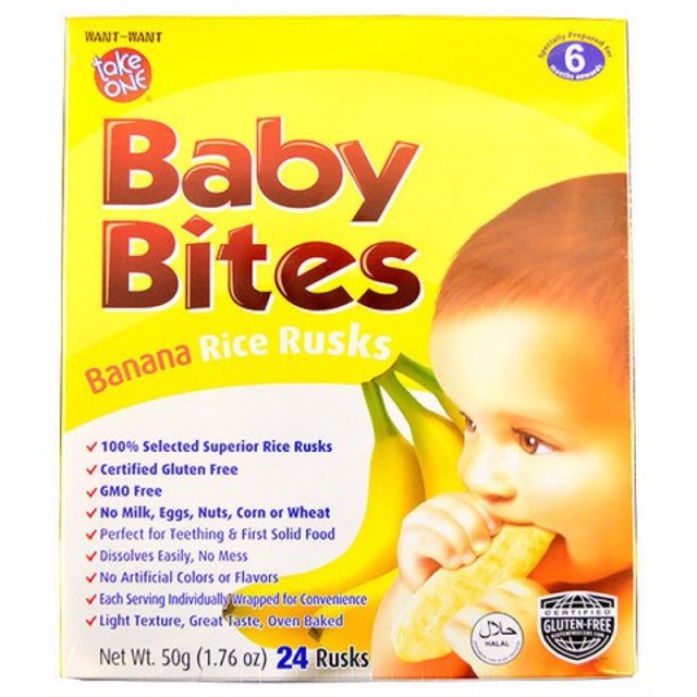 Baby Bites Banana Rice Rusks 24 Rusks | Shopee Malaysia