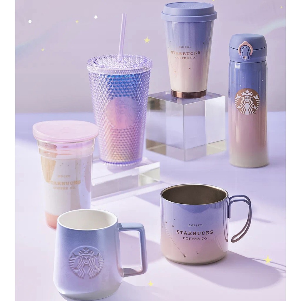 Starbucks 2020 Aurora Colorful Dazzle Purple Cute Water Cup Mug Tumbler Thermos