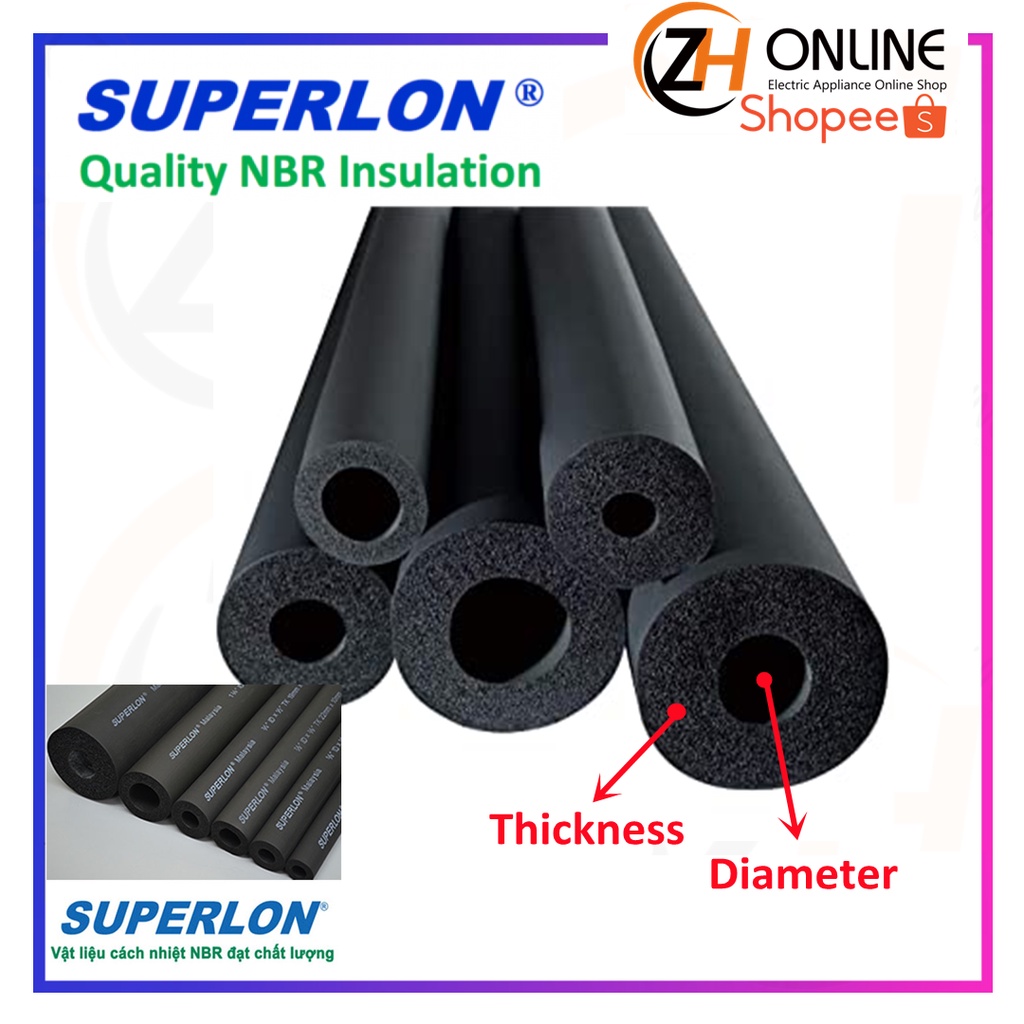 SUPERLON INSULATION AIRCOND PIPE HD FOR COPPER PIPE (OTHER SIZE INBOX