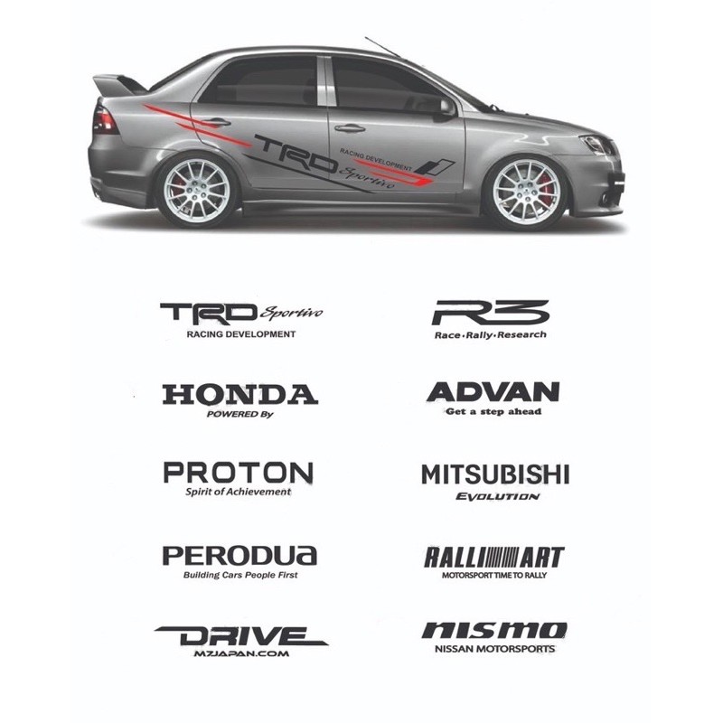 Ready Stock Car Body Side Sticker