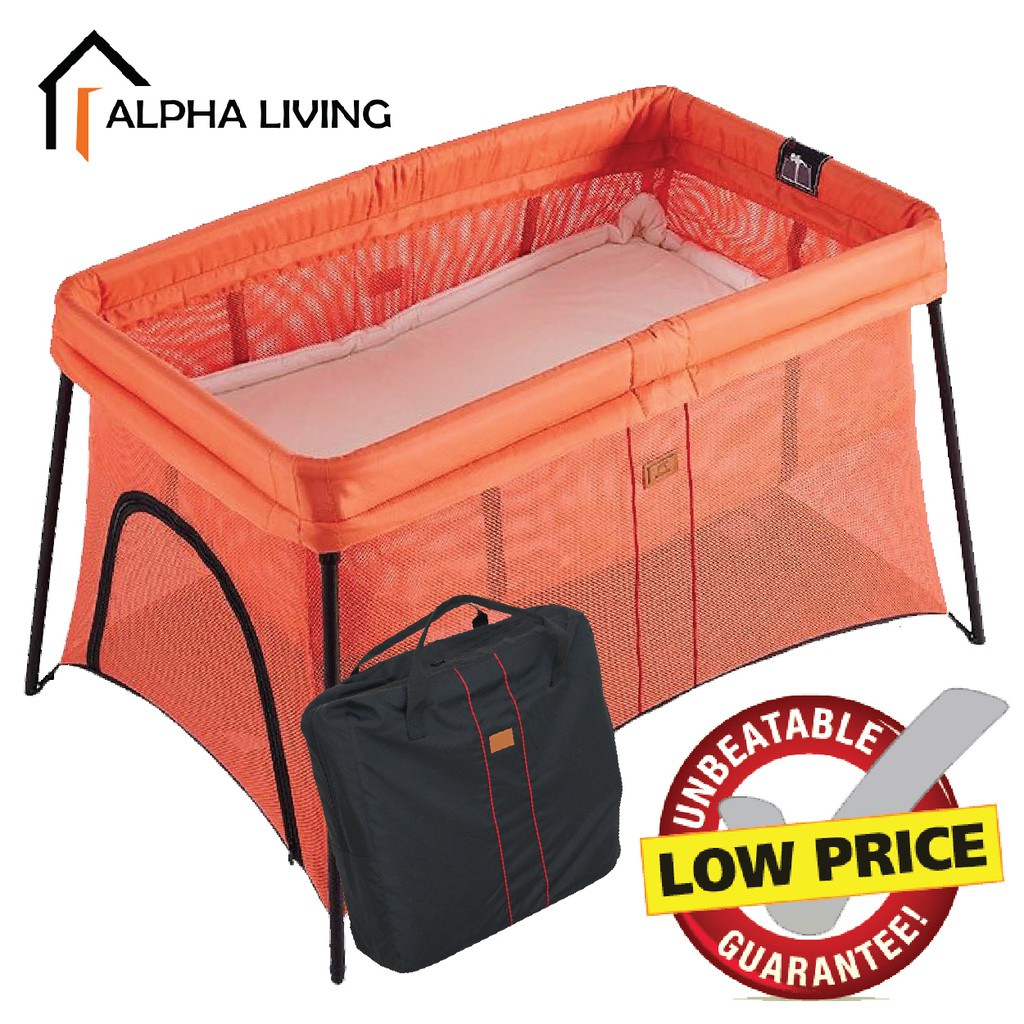 Baby Playpen Compact Travel Cot Lightweight Mesh Carry Bag