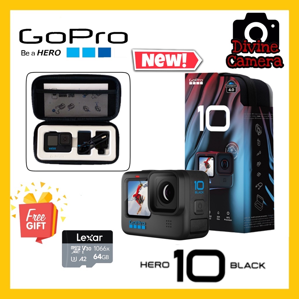 GoPro HERO 10 Black 5.3K video and 23MP photos GP2 Processor