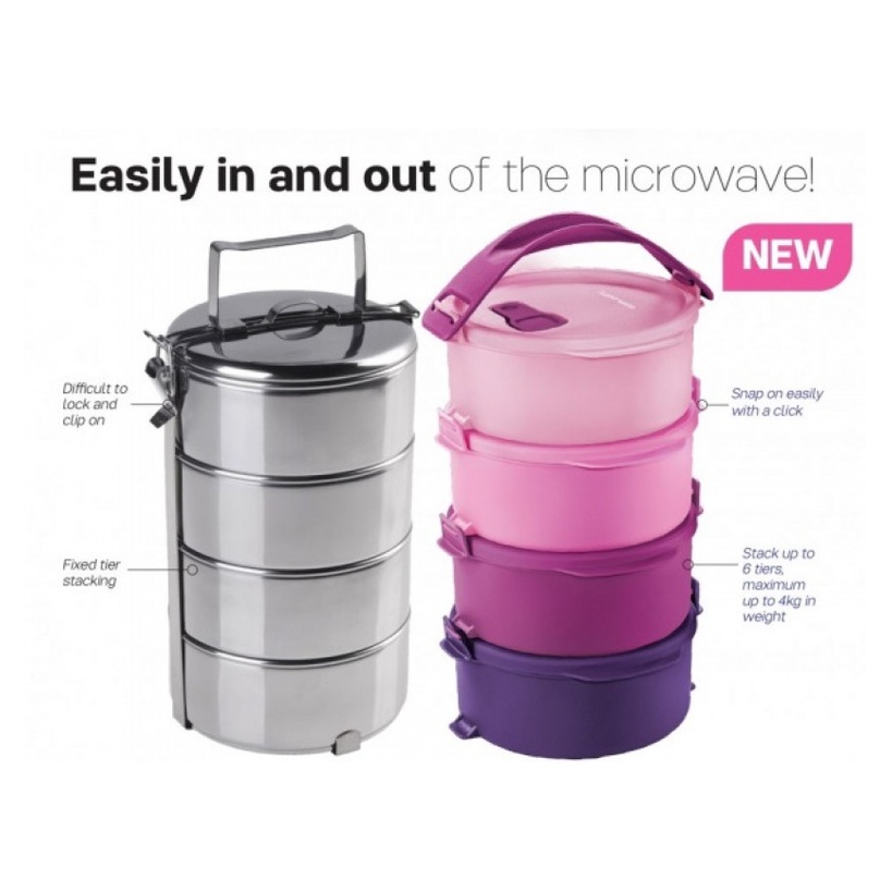Tupperware Microwaveable Tup Tiffin Set 550ml 4pcs Shopee Malaysia
