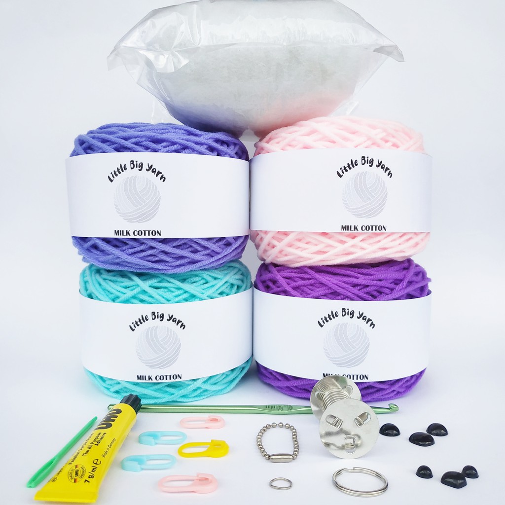 Crochet Amigurumi Starter Beginners Kit Material Package Benang Kait