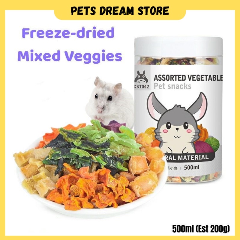 Jonsanty Dried Mix Veggie 500ml Hamster Snack Mix Vegetable Guinea Pig