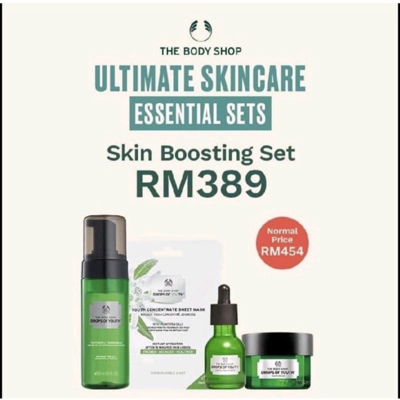THE BODY SHOP Drop of youth promotion set Shopee Malaysia