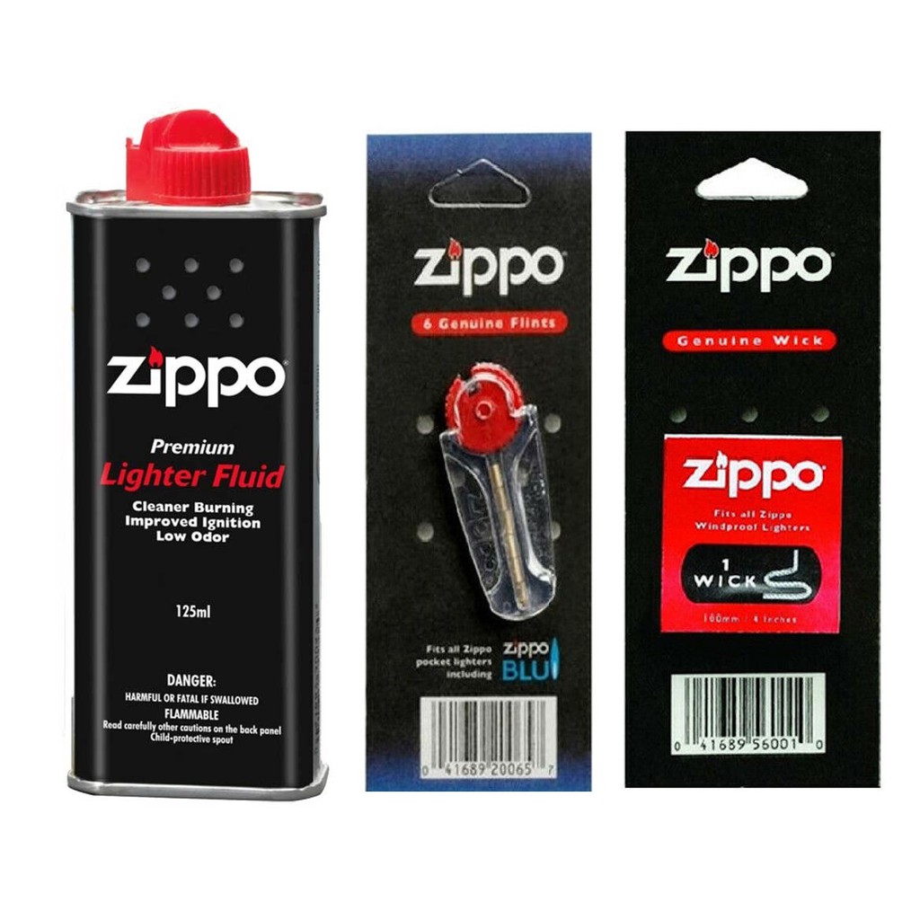 1 set of zippo wick, zippo flints and zippo fluid minyak original