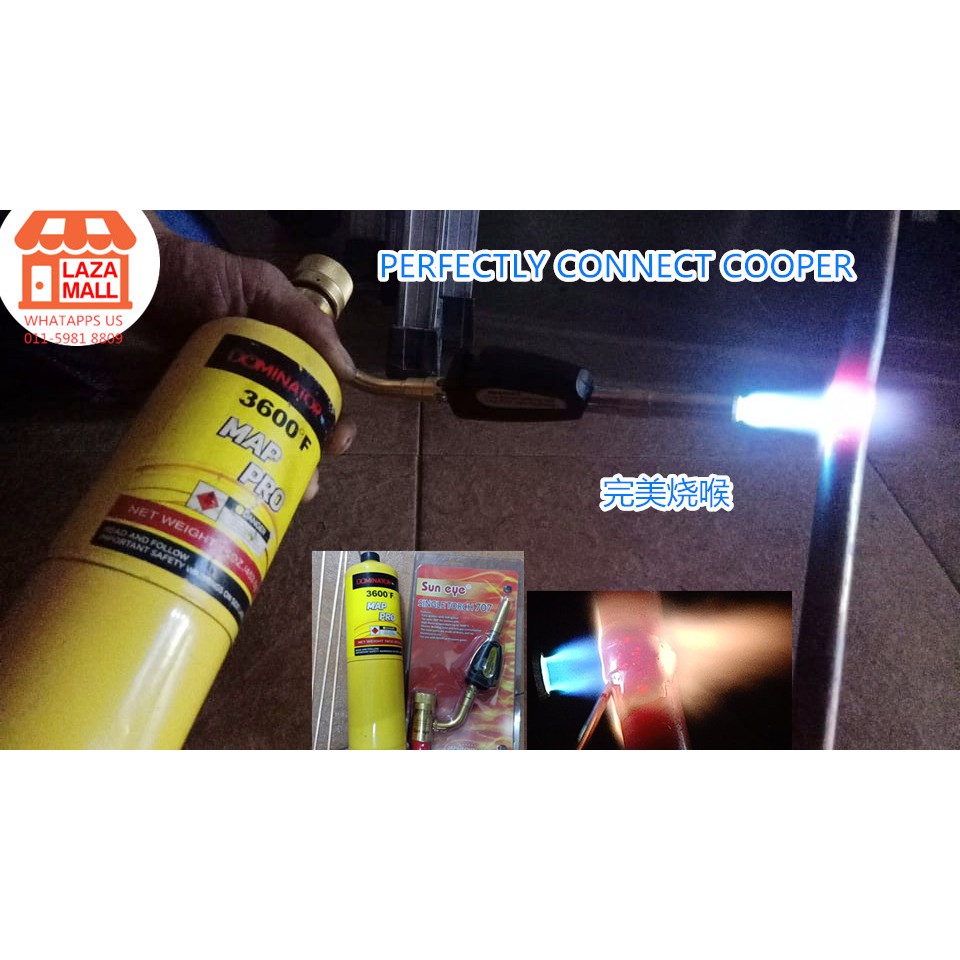 (OFFER!) MAPP Gas Brazing Soldering Propane Welding Plumbing SINGLE Torch 707 Gun SUN EYE Hand Ignition 烧焊枪头 点烧铜喉 COPPER