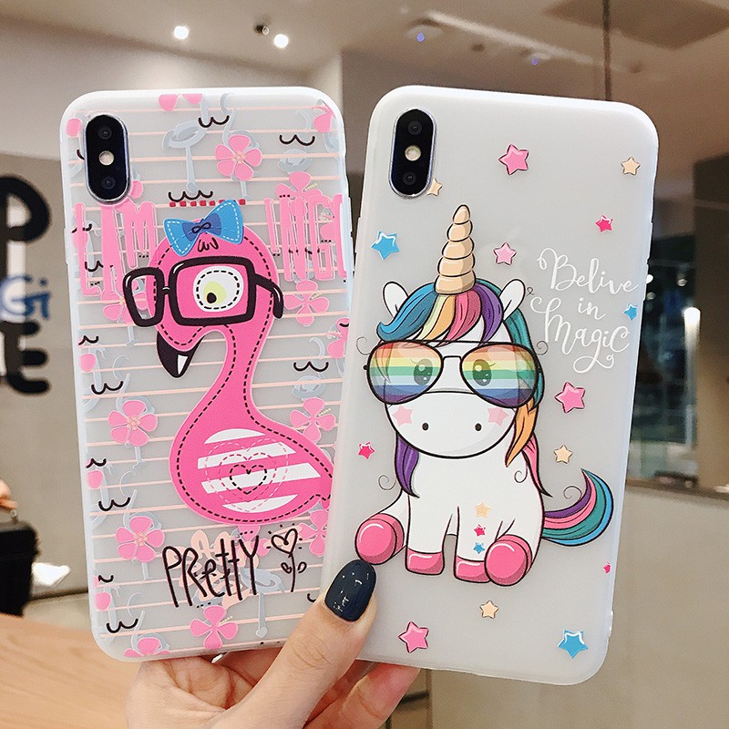 Unicorn Flamingo Casing Vivo Y65 Y66 Y67 Y71 Y75 Y79 Y81 Y83 Y85 Y91i Y93 Y95 Y97 V5s V7 Plus V9 Soft Case Cover