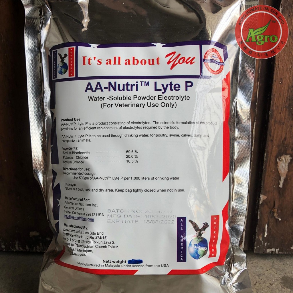 Aa Nutri Lyte P Water Soluble Powder Electrolyte For Veterinary Use Only 1kg Shopee Malaysia