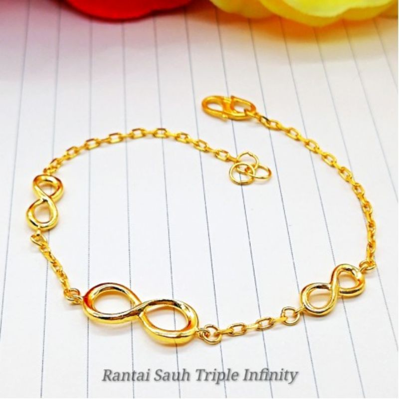 Buy Rantai Tangan Sauh Triple Infinity Emas 916 Seetracker Malaysia