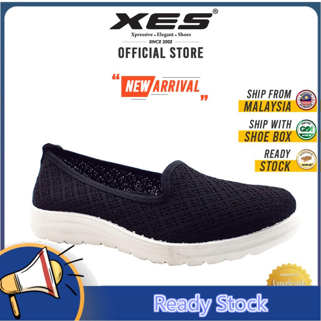 (HOT ITEM) XES Ladies BSLCBT05 Casual Slip On Sneakers (Grey, Black)