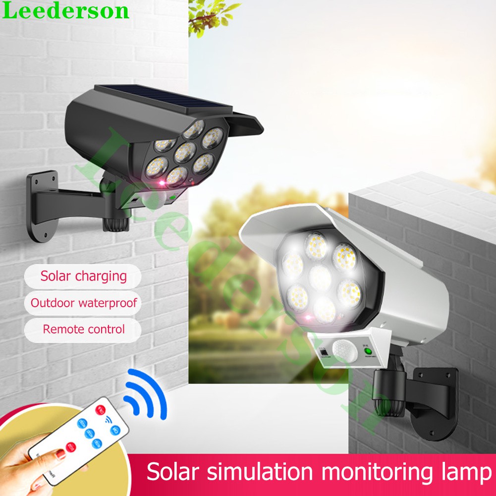 Leederson 300W 180W 2 in1 Solar Powered Light Security Simulation Fake ...