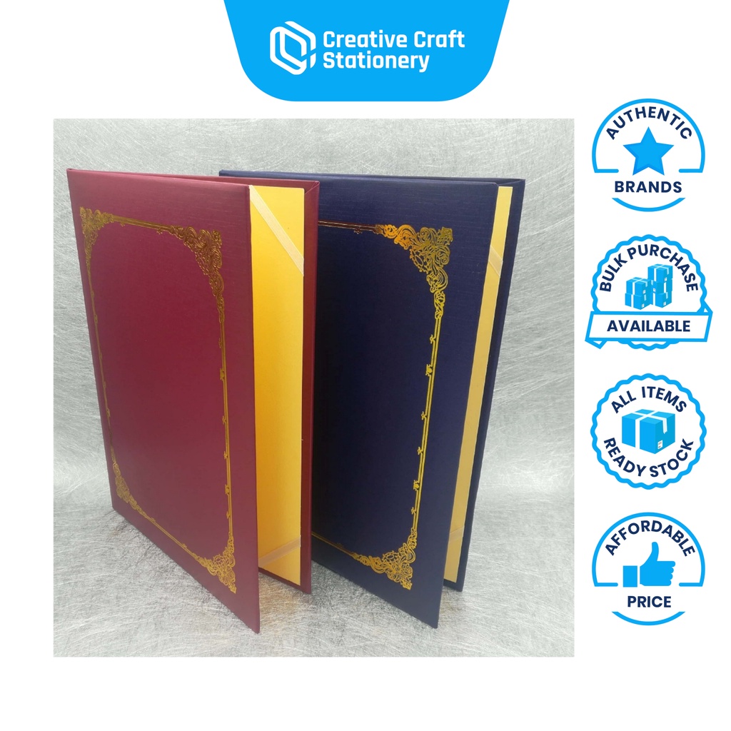 A4 Certificate Holder Hard cover With Sponge Cover Pemegang Sijil Kad