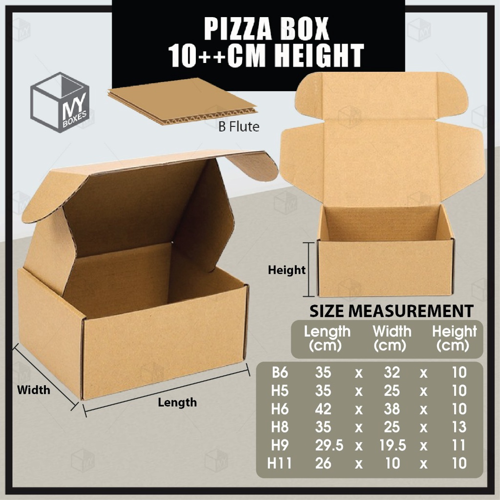 Pizza Box Carton Box Packing Box Packaging Box Kotak - Height 10CM | Shopee  Malaysia