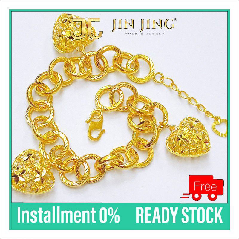 Buy Rantai Tangan Gandung Love Jenis Emas Tebal Emas 916 19 25g 19 28g Seetracker Malaysia