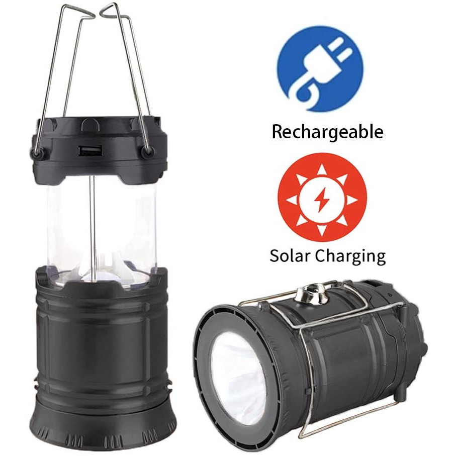 ⚡IN STOCK⚡24H shipping⚡ LED Camping Lantern, Solar and Rechargeable Lantern Flashlight Collapsible and Portable Light for Daily/Camp/Hiking/Night Fishing/Emergency/Hurricanes/Storm(1 Pack)