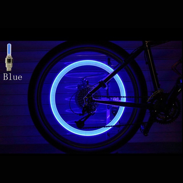 geshiglobal 2 Pcs Auto LED Tire Valve Lamp Flashing Light Tyre Wheel Light for Car Bicycle 