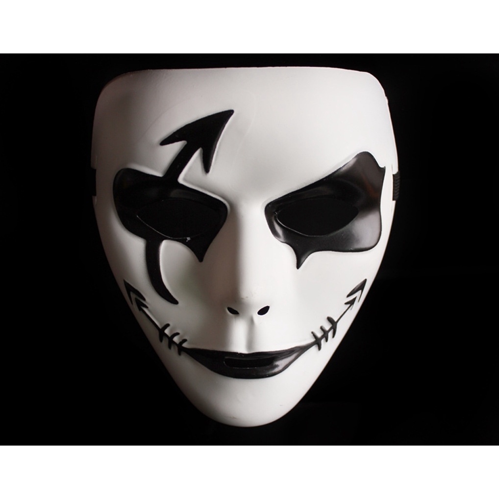 Hand-painted Hip-Hop Shuffle White Ghost Mask for Halloween party Props