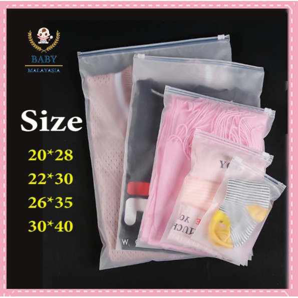 Frosted zipper lock Clothing Bag zipper Matte bag Transparent Plastik bag Tudung Plastic bag ziplock goodies Bag