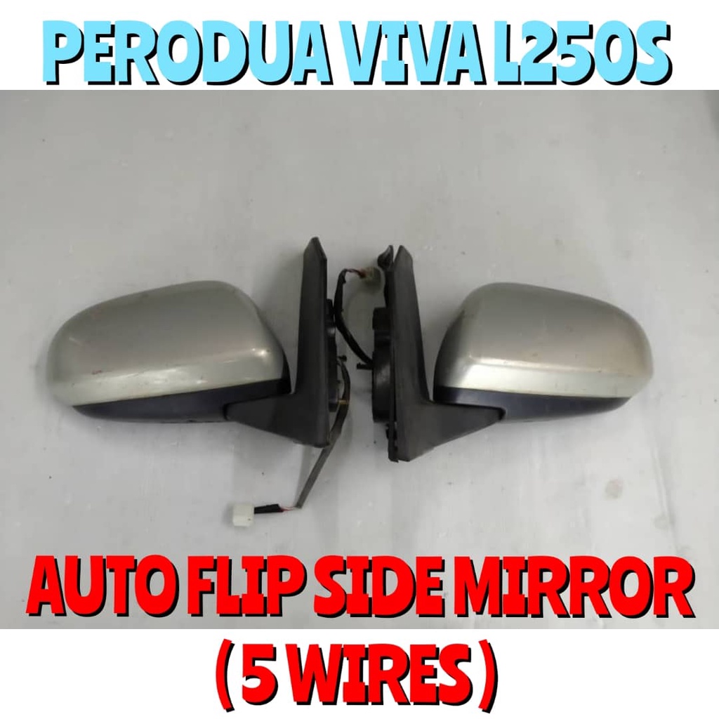 Perodua Viva Avy L250S Auto Flip Side Mirror ( 5 Wires ) ( Random Color