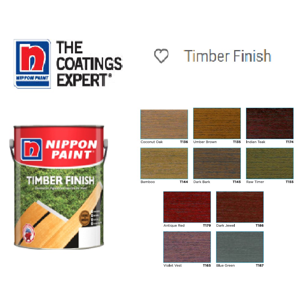 1 LITER NIPPON PAINT TIMBER FINISH CAT SELEK SYELEK VARNISH KAYU ...