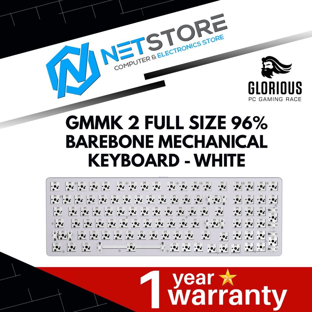 Glorious Gaming GMMK 2 Full Size (96%) Barebones (alleen frame) - Mechanisch gamingtoetsenbordframe, Full Size (96%), aluminium, aanpasbaar, RGB per toets, Amerikaanse/ANSI-indeling - Zwart