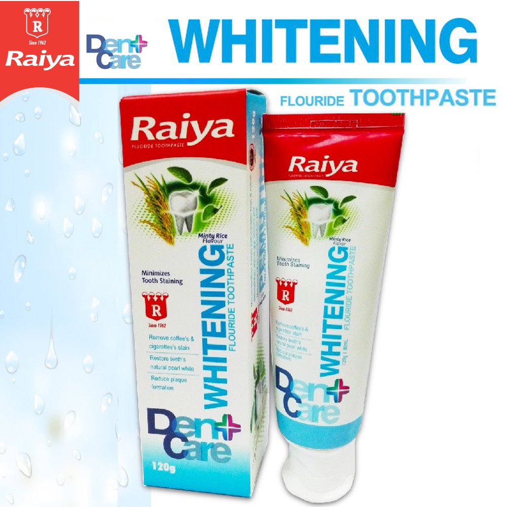 [ Whitening Toothpaste ] 120gm Raiya Dentcare Minty Rice Flavor Whitening Toothpaste Minimizes