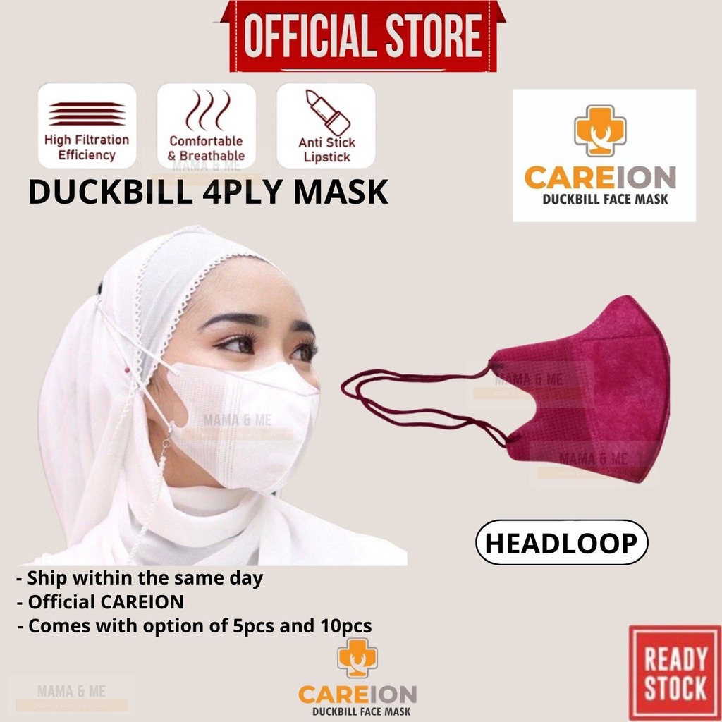 CAREION 4PLY HEADLOOP DUCKBILL MASK [100% ORIGINAL] Mask DUCKBILL ...