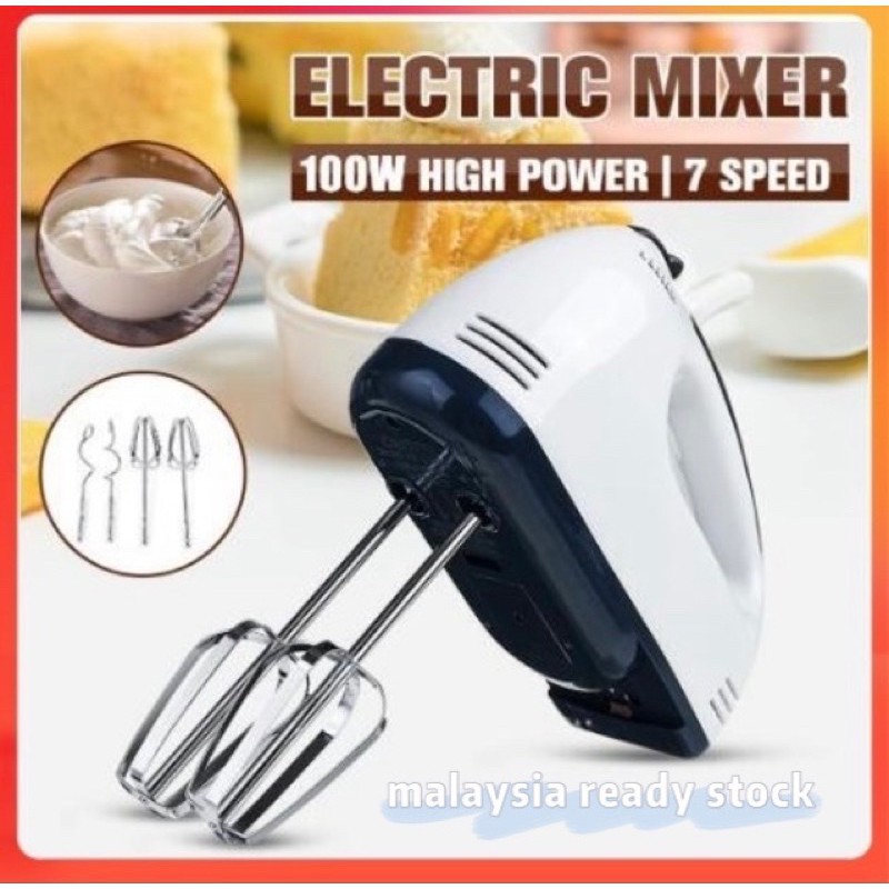 stand mixer hand mixer mixer cake [Ready stock] 7 speed Hand mixer egg beater baking blender mesin pengadun temping