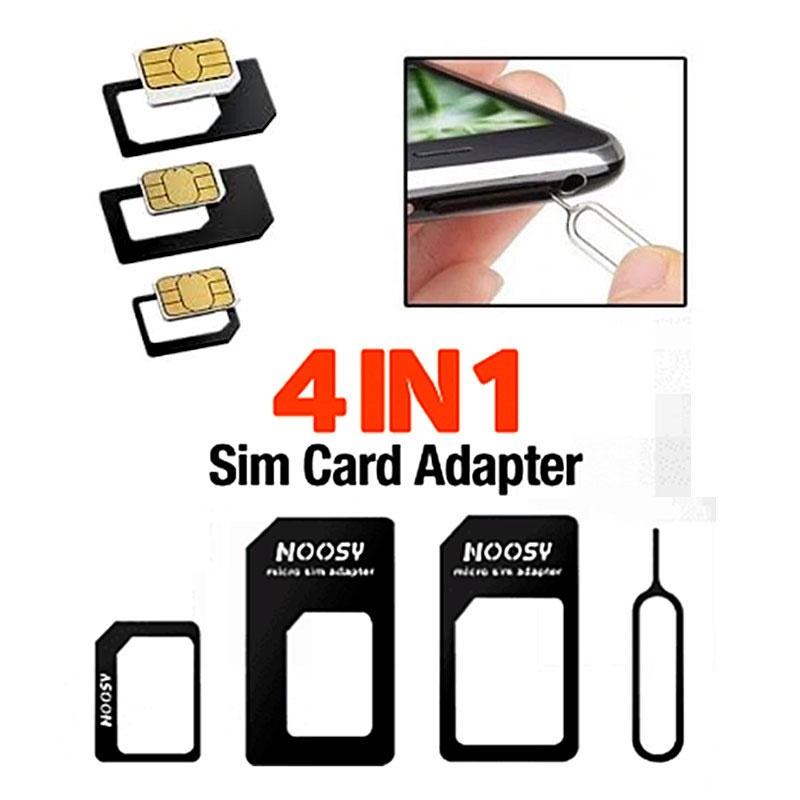 4 IN 1 Micro SIM Card Holder Noosy Nano SIM Card Adapter With Ejector