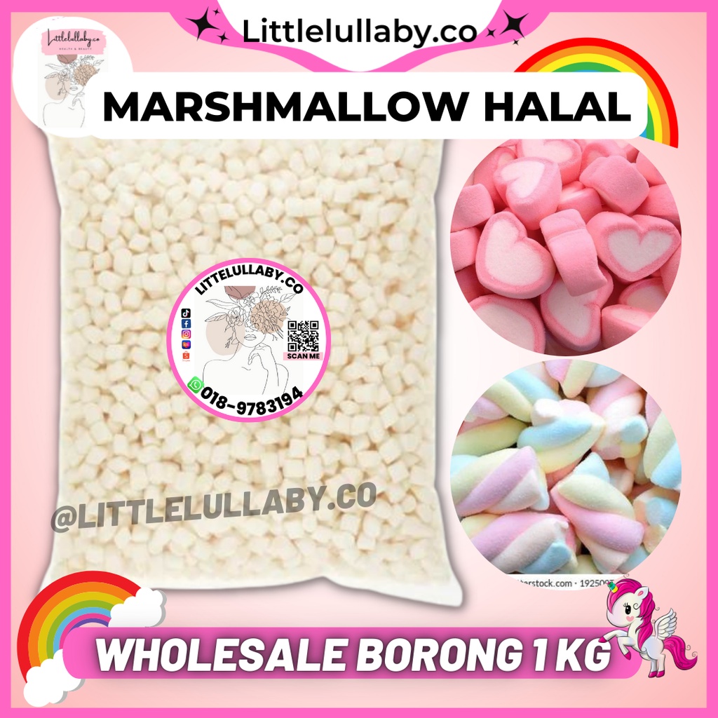 1kg Borong Murah Marshmallow Halal Jakim Chocolate Marshmellow Gulagula