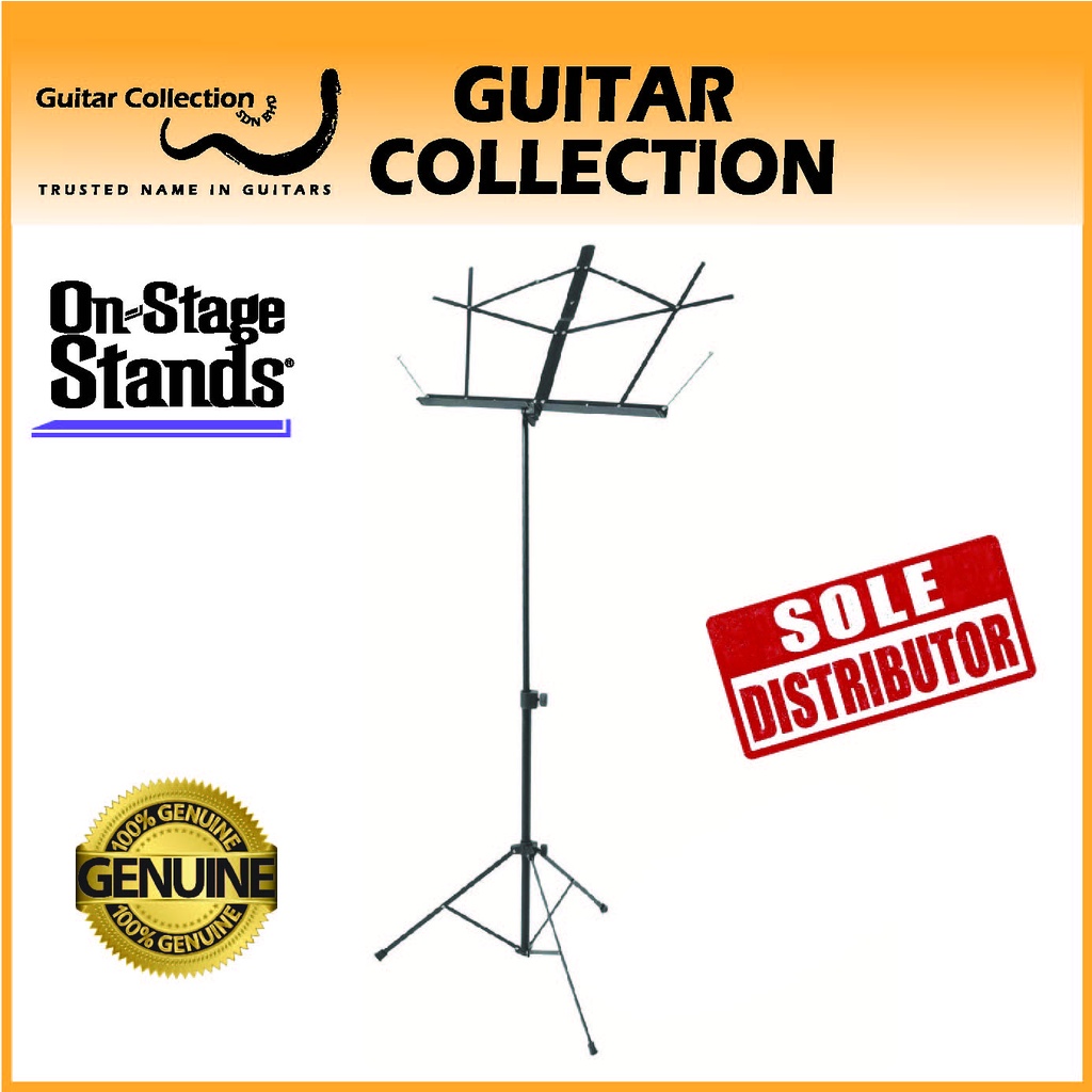 On Stage SM7122B Compact Sheet Music Stand 26" - 40" - Black (without bag)