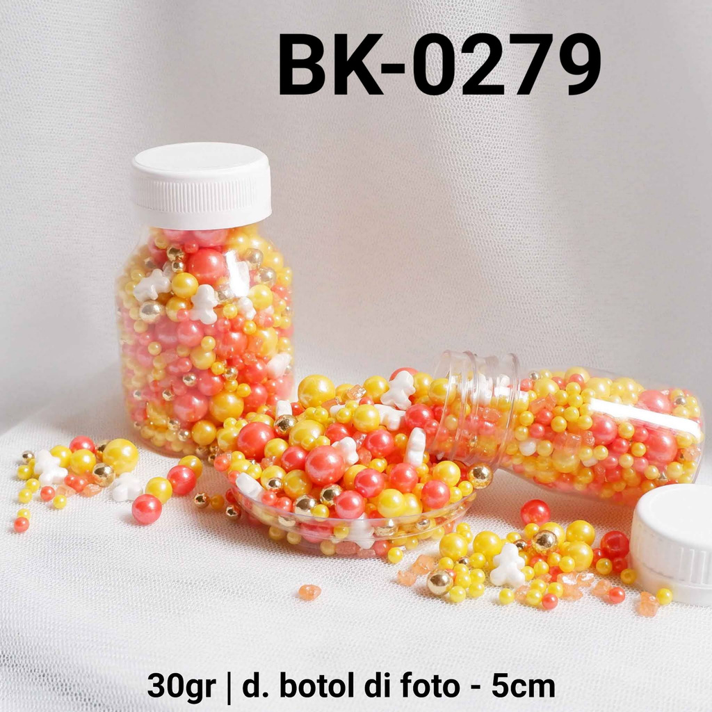 BK-0279 Sprinkles sprinkle springkel 30gr pearl yellowORANGE