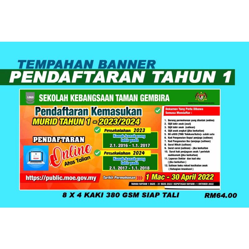 Banner Pendaftaran Tahun 1 2023/2024 | Shopee Malaysia