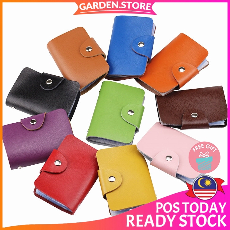New 24 Cards Pu Leather Credit ID Business Card Holder Pocket Wallet UK 