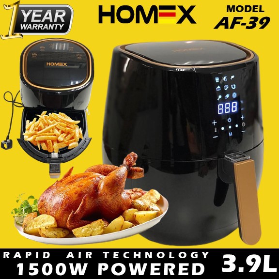 HOMEX Air Fryer XL (3.9L) AF39 Rapid Air Technology Fry Roast Grill
