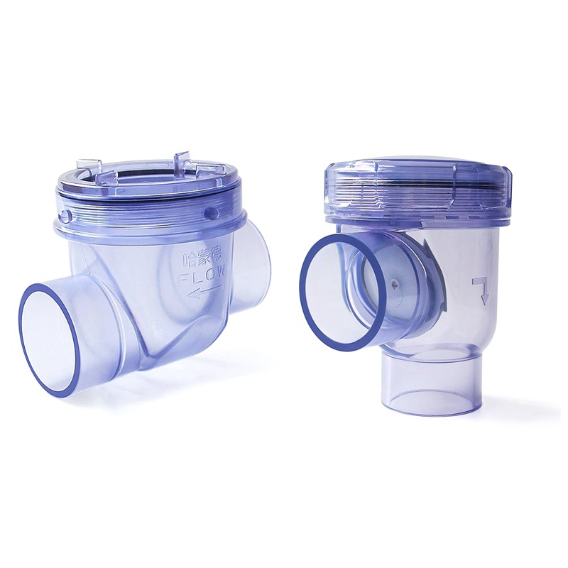 1pc 50mm PVC Blue Transparent Check Valve AntiBackflow Check Valve