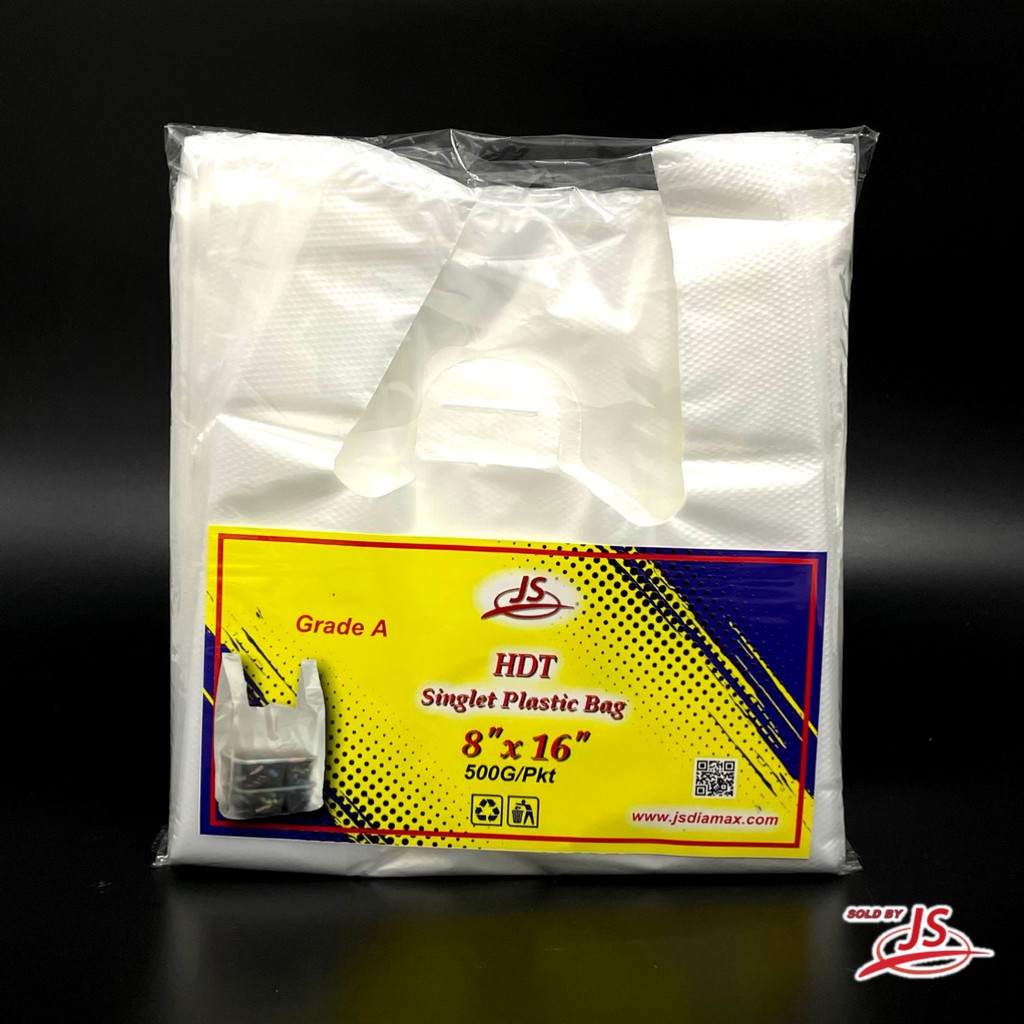 JS HDT Plastic Singlet Bag White Semi Transparet/Singlet Plastic Bag /  Plastik Jernih Semi Transparent Beg (500g/Pkt) | Shopee Malaysia