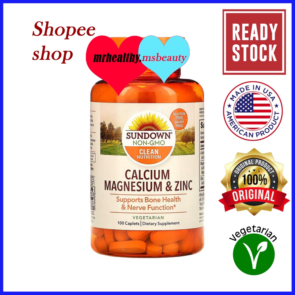 Sundown Naturals, Calcium, Magnesium & Zinc, 100 Vegetarian Caplets