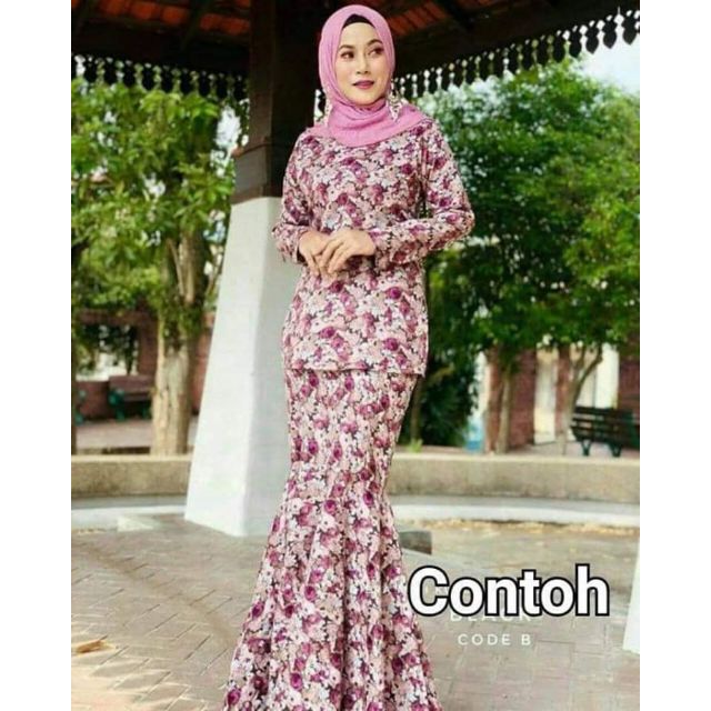 Readystock XL  Baju  Kurung  Mini Kain Kembang Payung Saiz  XL  