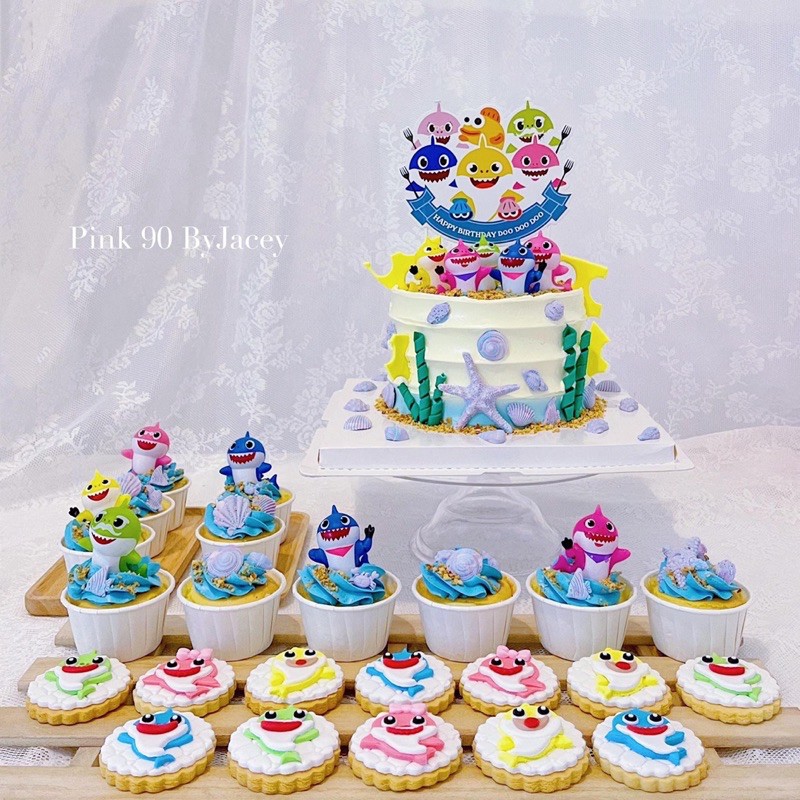 Buy Baby Shark 鲨鱼宝宝烘焙蛋糕装饰摆件糖胶多款卡通生日礼物玩偶 Seetracker Malaysia
