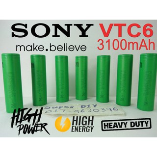 Sony 18650 VTC6 japan Li-ion Lithium ion 3.7V 4.2V high drain 3100mAh 3000mAh rechargeable tool machine power battery