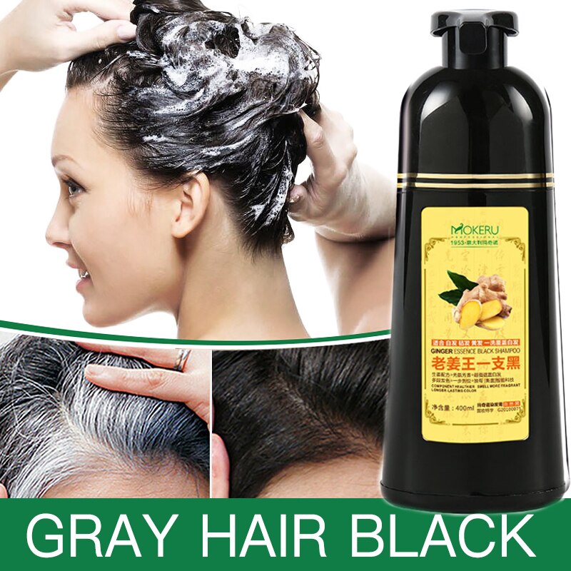 Ginger hair dye shampoo long lasting black hair dying 500ml | Shopee  Malaysia