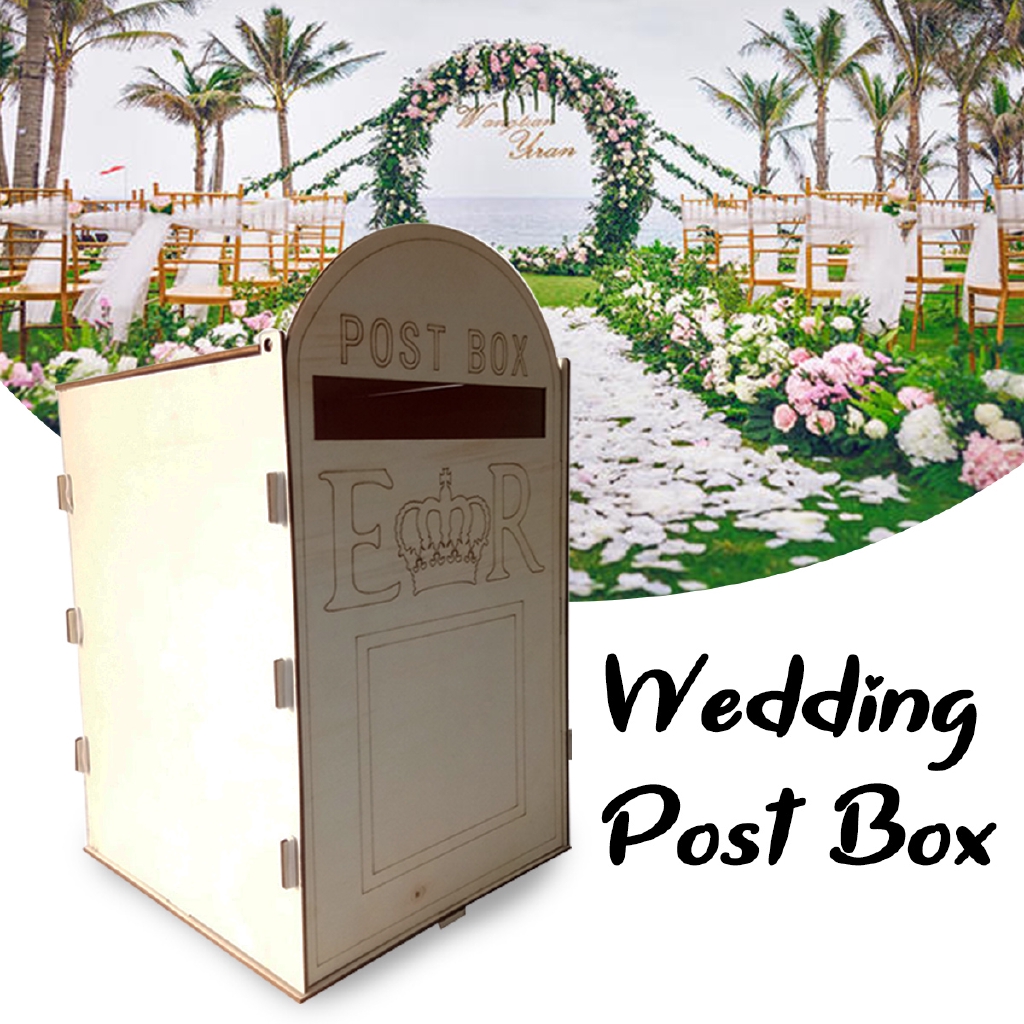 Wedding Wooden Diy Card Box Gift Card Organizer Post Box Wishing