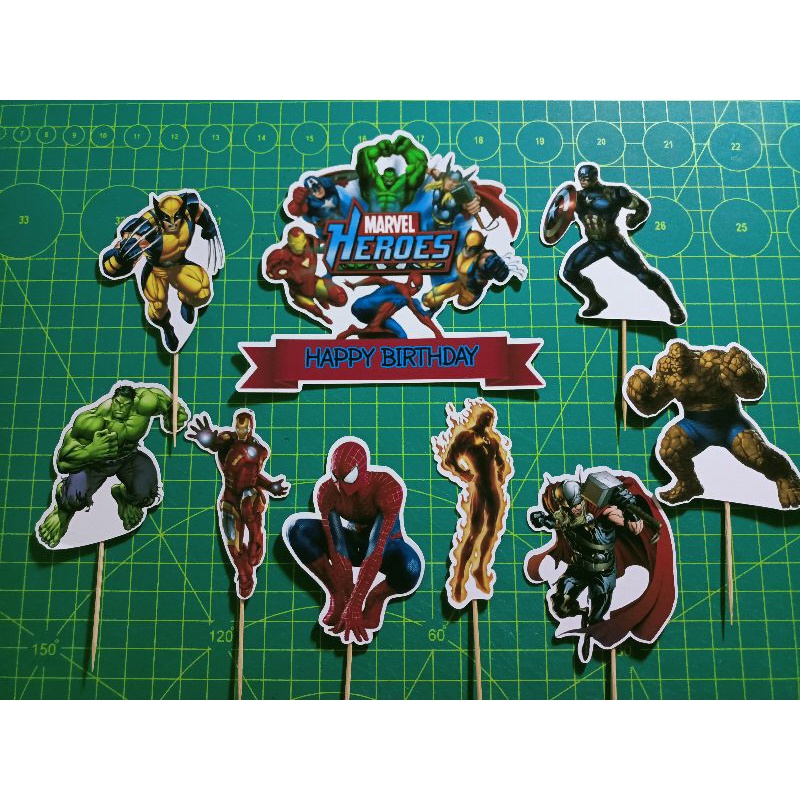 Marvel Heroes Cake Topper (free Add Name) 