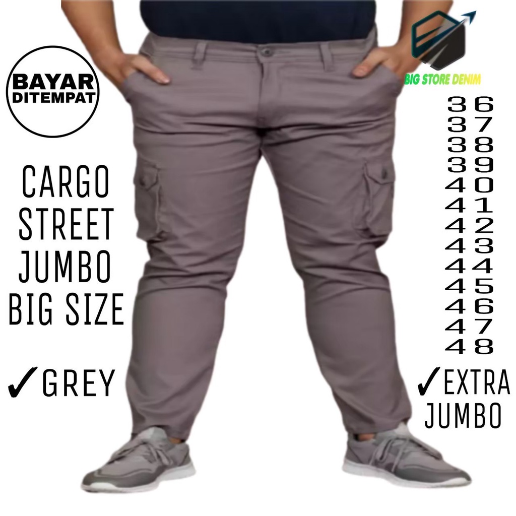 Big STORE DENIM 3 / big size Men's Plain jumbo cargo Pants Men's slimfit big size jumbo Men