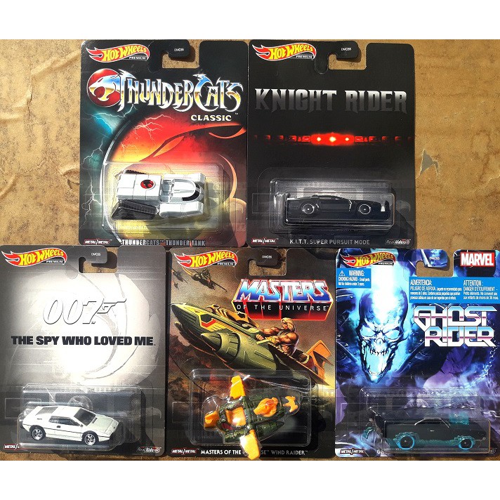 Hot Wheels PREMIUM RETRO set Of 5 pc - KNIGHT RIDER KITT DODGE CHARGER ...