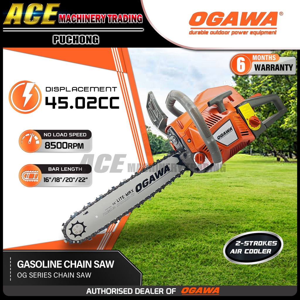[ 100 Original ]OGAWA Chain Saw OG Series 16"/18"/20"/22" Chainsaw Full Set with High