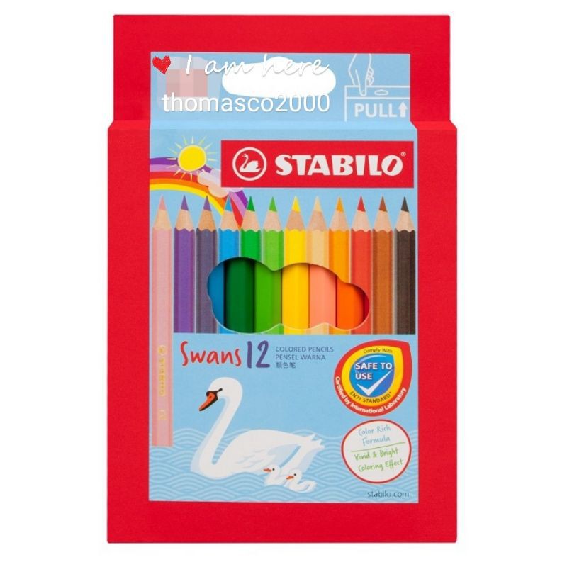 Stabilo Swans 12 Pastel Soft Colour Shades Color Pencils 1877L